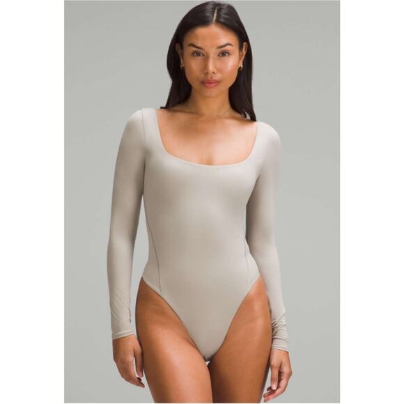 Lululemon Tops - Lululemon Wundermost Ultra-Soft Nulu Square Neck Long Sleeve Bodysuit Gray Med